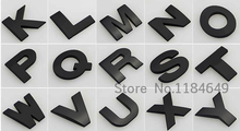 5pcs/lot DIY 3D chrome letters number metal stickers black silver 25mm car room parking decorative alphabet digital figure word 2024 - buy cheap