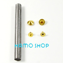 100pcs/lot 9mm Free Shipping Cone Rivet Brass Studs Leather Craft DIY Fashion Clothes Biker Rapid Punk Rock With Tool Gold 2024 - buy cheap