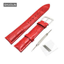 Bamboo pattern Watch strap 14MM 16MM 18MM 22MM watchband 20MM 2020 Genuine Leather straps 20 watchbands 18 22 relogios masculino 2024 - buy cheap
