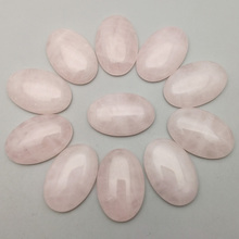 Wholesale fashion Natural pink crystal stone beads charms 20x30mm Oval CAB CABOCHON no hole beads 12pcs/lot Free shipping 2024 - buy cheap