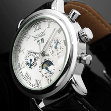Male Watches JARAGAR Leather Belt Auto Mechanical Wristwatch Multifunction Vintage Moonphase Luminous Hands Men's Retro Watch 2024 - buy cheap