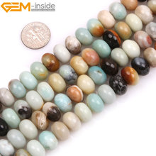 Natural Rondelle Amazonite Stone Spacer Beads For Jewelry Making Bracelets Necklace Sets 15inches DIY Jewellery Gem-inside 2024 - buy cheap