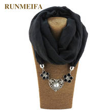 RUNMEIFA 2019 Newest Women Pure Color Scarf Adorn Scarf & Jewelry Scarf Necklace Pendant Scarves femme Shawl Heart Echarpe 2024 - buy cheap