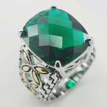 Simulated Emerald Women 925 Sterling Silver Ring F820 Size 6 7 8 9 10 2024 - buy cheap