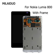 ЖК-дисплей для Nokia Lumia 800, сенсорный экран, дигитайзер, полная сборка, черный, без рамки, запасные части, 3,7 дюйма, 100% тестирование 2024 - купить недорого
