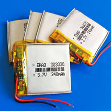 5 pcs 3.7V 240mAh 303030 li-po polymer lithium rechargeable battery for MP3 MP4 GPS DVD bluetooth recorder headset e-book camera 2024 - buy cheap