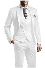 New Style Groomsmen White Groom Tuxedos Peak Lapel Men Suits Wedding Best Man Blazer ( Jacket+Pants+Vest+Tie ) C464 2024 - buy cheap