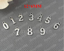 wholesale number/digit alloy antique silver charm beads  0~9  10*10pcs fit bracelet free shipping 2024 - buy cheap
