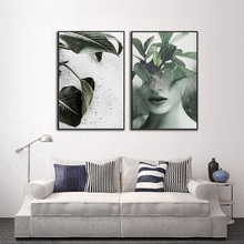Nordic Minimalist Leaves 2 Pieces Decorative Paintings Wall Art Print Picture Canvas Poster for Living Room Home Decor No Framed 2024 - buy cheap