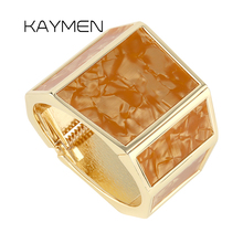 KAYMEN-pulsera de acero inoxidable con diseño único para mujer y niña, brazalete a rayas, para fiesta de boda y graduación 2024 - compra barato