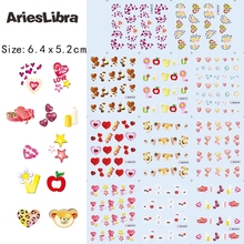 AriesLibra Valentine's Day Nail Sticker Water Transfer decal Nail Art Decoration Stickers Decal nails Accessories Manicure wraps 2024 - buy cheap