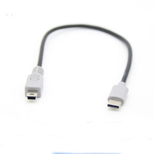 1 шт., Переходник USB Type-C 3,1 «папа»-Mini USB, 5-контактный разъем B «папа», адаптер OTG, кабель передачи данных для мобильных устройств Macbook, 25 см 2024 - купить недорого