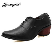 DJSUNNYMIX/Новое поступление; Мужские модельные туфли; дизайнерские туфли с острым носком на высоком каблуке; мужские свадебные туфли; кожаные туфли на шнуровке в стиле ретро 2024 - купить недорого