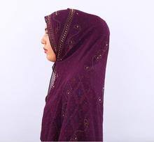 H1220 последний большой размер пузырь шифон длинный шарф для мусульманки со стразами на весь шарф, исламский хиджаб шарф, быстрая доставка 2024 - купить недорого