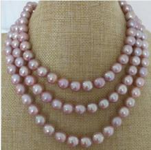 CHARMING 9-10mm lavender pearl necklace 48 inch 2024 - buy cheap