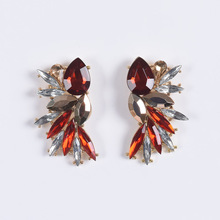 Fashion Red Green Crystal Drop Earrings for Women Female Geometric Cute Zirconia Woman Earring Statement Jewelry Wholesale 2024 - buy cheap