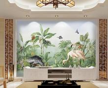 Настенные 3D обои на заказ, тропические любовные чувства, растения, цветы, тропические фон с тропическим лесом, украшение для стен, живопись 2024 - купить недорого