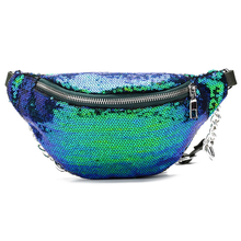 Fashion Sequin Fanny Pack Female Waist Bag Women 2019 New Chest Pouch Shoulder Bag Outdoor Travel Bum Belts Bags Waist Packs 2024 - buy cheap