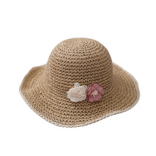 Sombrero de paja hecho a mano para mujer, sombrero de paja con cordón, ala ancha de flores, sombreros de pesca, gorros de protección solar de playa, 2019 2024 - compra barato