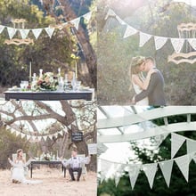 New 2.9M 11 Flags Wedding Decoration Vintage Banners Garland Flower Fabric Lace Bunting Birthday Party Decoration Mariage White 2024 - buy cheap