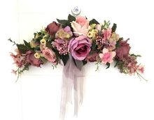 Guirnalda de flores artificiales para puerta, accesorios de fondo para boda, espejo, rosa púrpura 2024 - compra barato