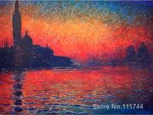 canvas art Twilight Claude Monet reproduction Paintings Handmade High Quality 2024 - buy cheap