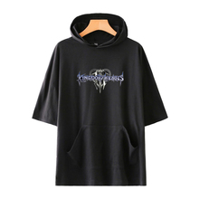 Новинка; футболка с капюшоном с надписью «kingdom hearts»; модная свободная футболка унисекс с короткими рукавами; повседневная одежда 2024 - купить недорого