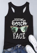 Fashion Women Tank Tops Resting Beach Face Print Tank 2019 Casual Summer Sleeveless t shirt Lady Tops 2024 - buy cheap