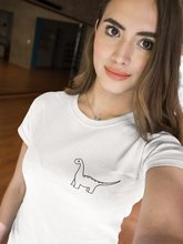 Camiseta de dinosaurio para amantes de los animales, blusa informal de dinosaurio de bolsillo, divertida camiseta Hipster con eslogan informal, Tops Vintage con gráfico de algodón para mujer 2024 - compra barato
