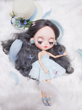 1PCS Elegant Flowers Straw Hat Rose Straw with bandage Blue Tee Dress brace skirt for Blyth licca 1/6 dolls accessories clothes 2024 - buy cheap