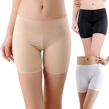 KLV Summer Ice Silk Ladies Safety Short Pants Lingerie Seamless Insurance Shorts Boxer Intimates Apricot/Black/White 2024 - buy cheap