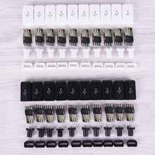 Kit de conectores Micro USB macho, 2 estilos, 4 en 1, Blanco/Negro, 1/10 Uds. 2024 - compra barato