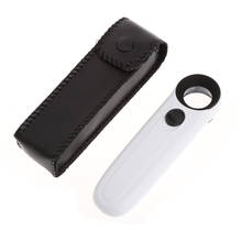 40X Handheld 2 LED Light Magnifier Reading Magnifying Glass Lens Jewelry Loupe 2024 - buy cheap