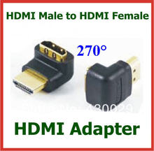 50pcs Gold Plated HDMI Male to HDMI Female 270 Degree Angle Adapter Converter Cable Connector 2024 - buy cheap