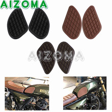 Universal Protector 2pcs Black Brown Vintage Gas Tank Knee Pad Rubber Modified Sticker Decals Side Panels Traction Pad 2024 - buy cheap