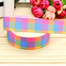 7/8inch Free Shipping Plaid Printed Grosgrain Ribbon material Headwear Party Decoration Diy Wholesale Craft 22mm P5033 2024 - buy cheap