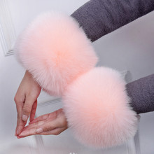 Winter Super Large Hairy Women Arm Warmers Cute Sleeve Faux Fox Fur Cuff Ladies Soft Fluffy Wristband W103 2024 - buy cheap