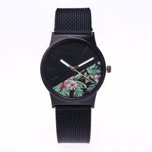 Fashion Brand Women Watch Reloj Flower Print Womens Fashion Picture Design Silicone Band Analog Alloy Quartz Wrist Watch 2024 - buy cheap