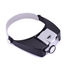 Adjustable Head Headband Lamp Magnifier Illuminated Magnifying Eye Glasses Lens Loupe 2 LED Light Visor Repair Precision Work 2024 - buy cheap