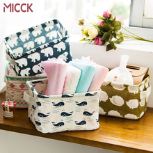 MICCK Cotton Desktop Storage Basket Sundries Underwear Storage Box DIY Office Desktop Organize Sundries Container Laundry Basket 2024 - buy cheap