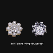 (S0293) 10pcs/lot,23mm diameter rhinestone embellishment ,silver or  light gold plating,flat back,ivory pearl 2024 - buy cheap