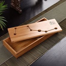 Conjunto de chá kung fu de 7 estrelas, bandeja de chá de bambu natural retangular tradicional puer de bambu, bandeja de chá chahai mf 026, 1 peça 2024 - compre barato