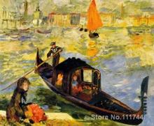 Pinturas de paisajes de Pierre Auguste Renoir, góndola veneciana, lienzo pintado a mano, arte de alta calidad 2024 - compra barato