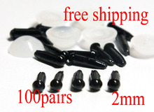 Toy Eyes 2mm black Plastic Safety Eyes x 100 Pairs - Bear Making Dolls Soft Toys Plastic Eyes Toy Accessorie black eyess 2024 - buy cheap