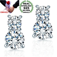 OMH-pendientes de cristal con forma de calabaza para mujer, aretes pequeños de zirconia AAA, redondos, Plata de Ley 925 auténtica, YS125 2024 - compra barato