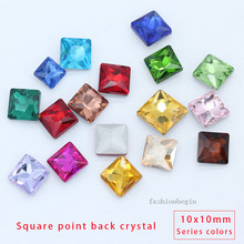50p 10mm square color point foiled back glass strass chatons stick on crystal rhinestones jewels craft Clothing accessories Gems 2024 - buy cheap