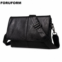 Bolsa de couro masculina casual, bolsa de ombro pu de couro para viagem, para homens 2024 - compre barato