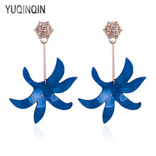 YUQINQIN Trendy Drop Earrings for Women 2018 Acrylic Jewelry Long Resin Flower Earings Fashion Elegant Dangling Wedding Earring 2024 - buy cheap