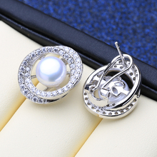 MITUO Pearl Jewelry 925 sterling silver big stud earrings women wedding jewelry love fashion 925 Sterling Silver earrings 2024 - buy cheap