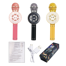 WS669 Microphone Colorful LED Lights Mobile Phone Karaoke Microphone Wireless Bluetooth Recording Studio Conference Mic 2024 - buy cheap